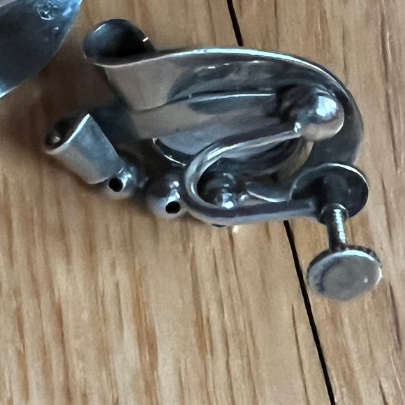 Walter Lampl Vintage Stamped Sterling Silver Moonstone Clip Earrings Excel Cond - Picture 16 of 16